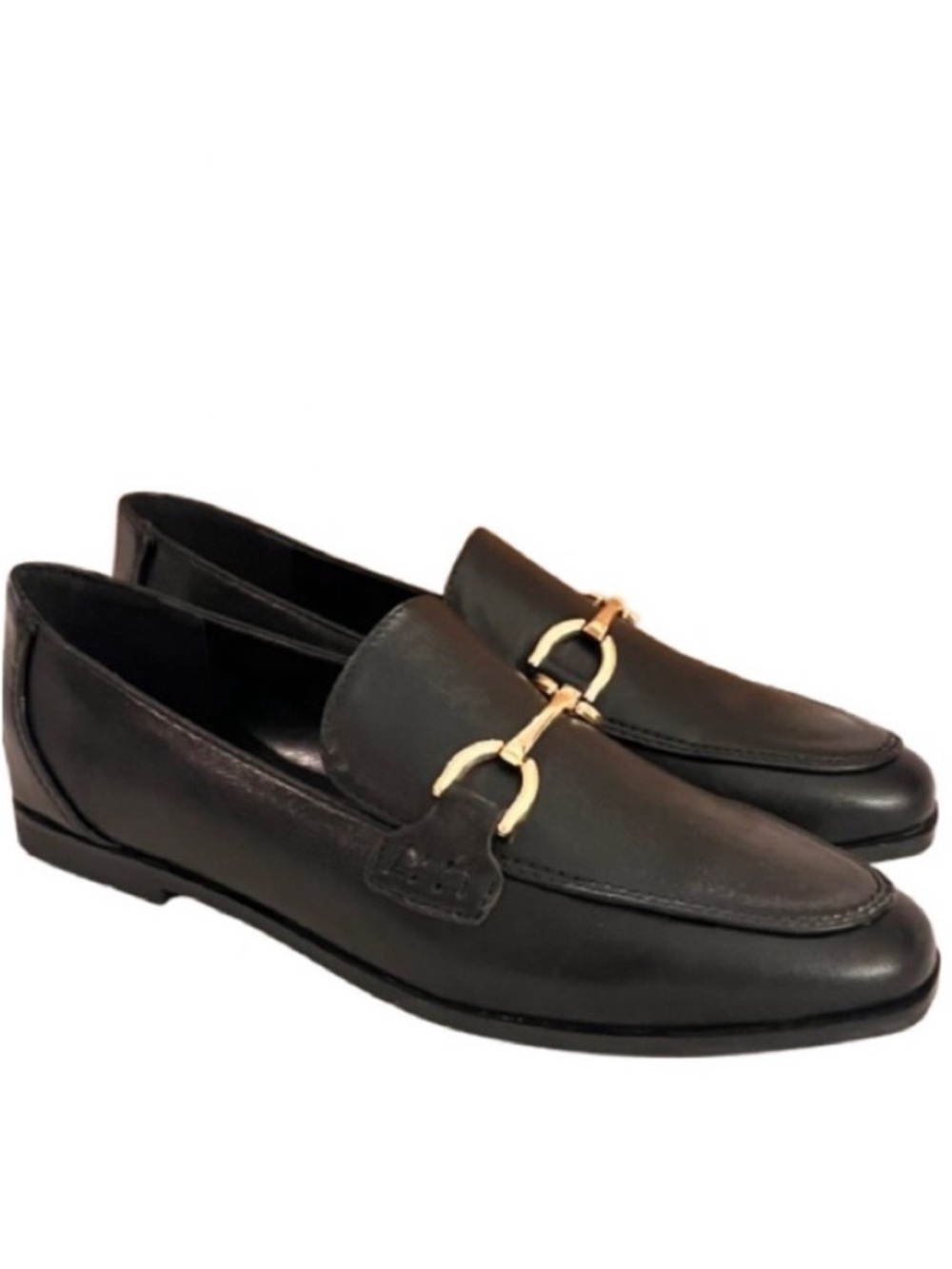🆕- RACHEL by Rachel Roy-Classic Black Loafer with Gold Riding Bit. Size: 9 - Picture 5 of 9